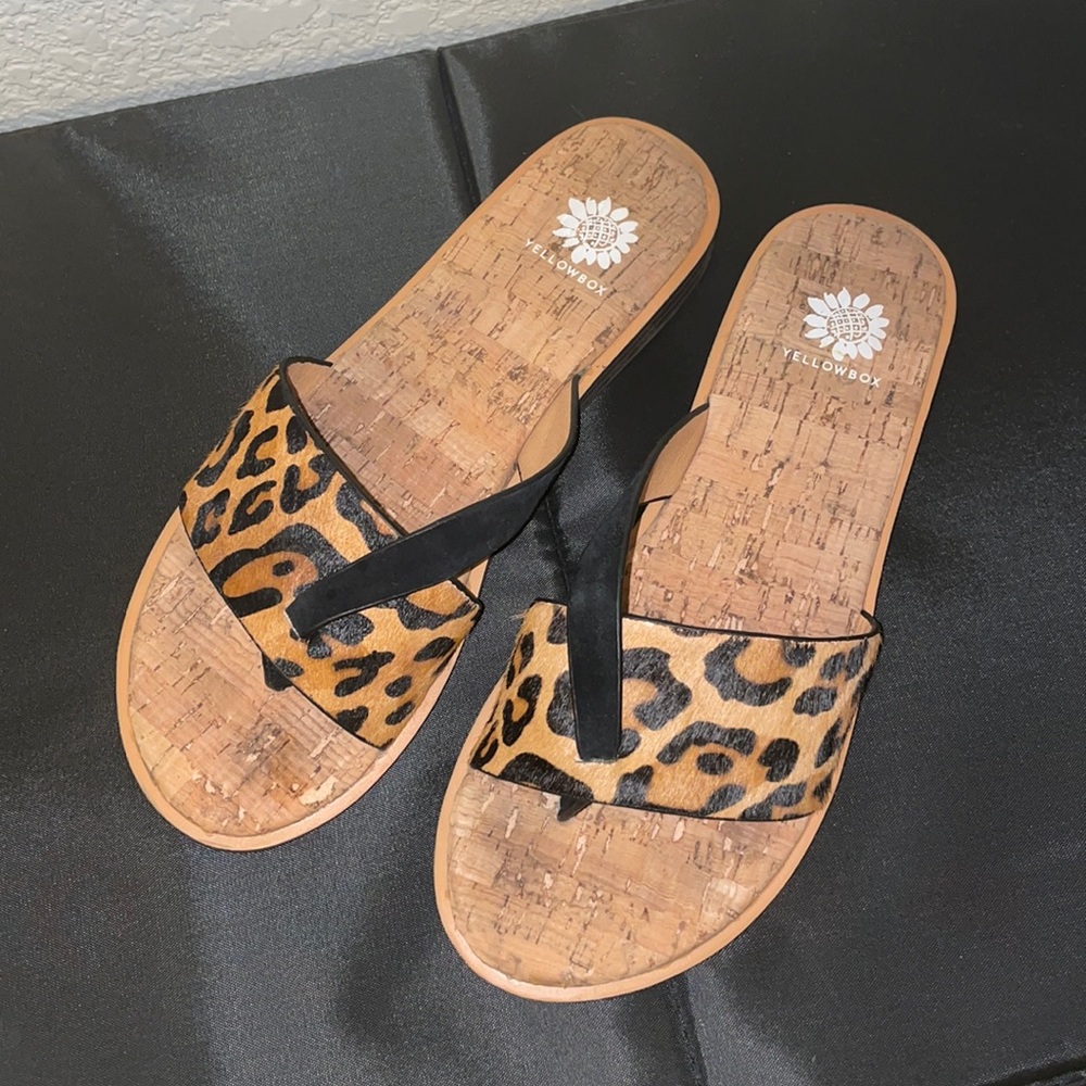 Cheetah Print Yellow Box Sandals